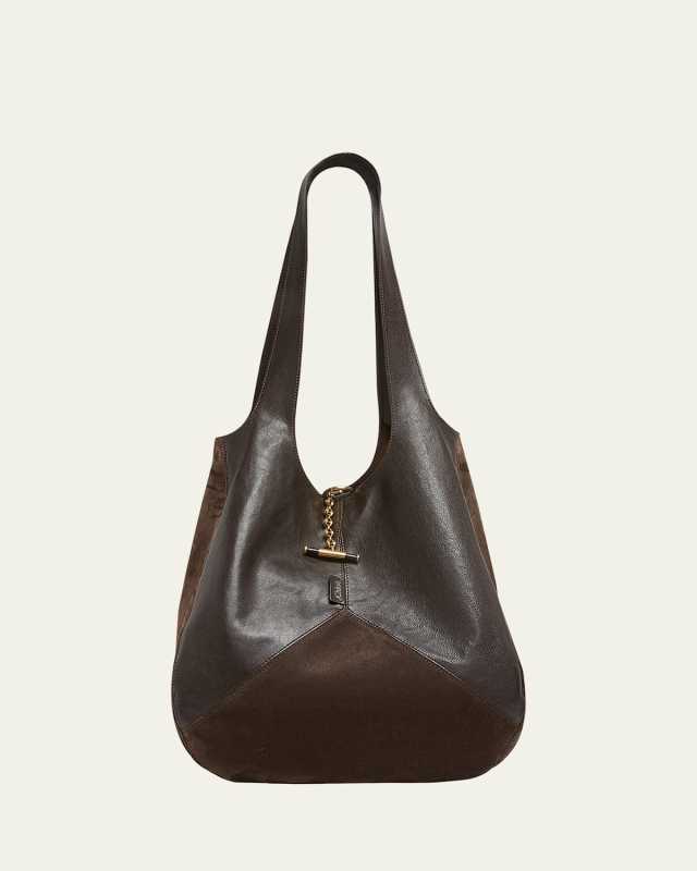 Balloon Patchwork Leather & Suede Tote Bag